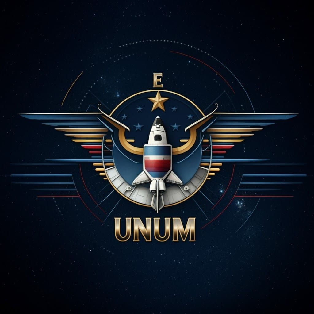 E Pluribus Unum in NASA-Style Metallic Font