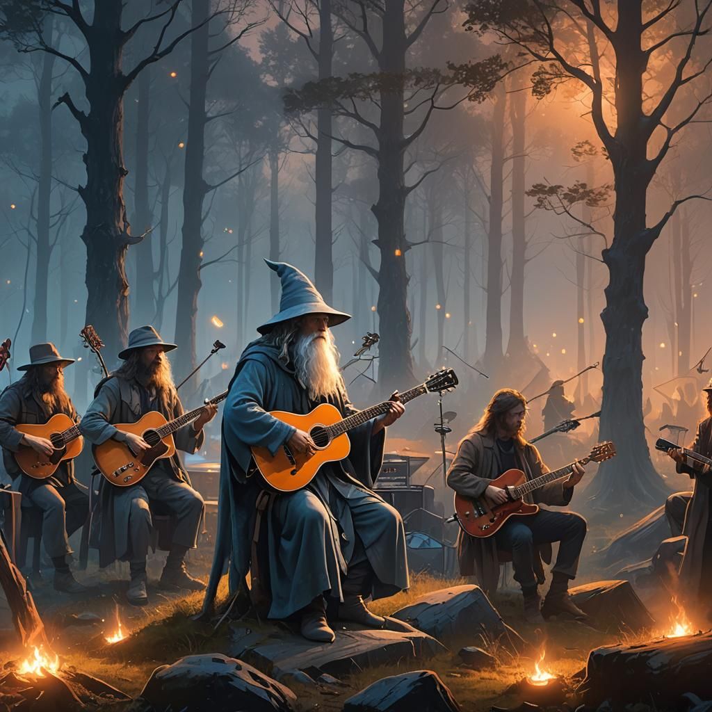 Gandalf Plays Guitar: Fantasy Concert Art
