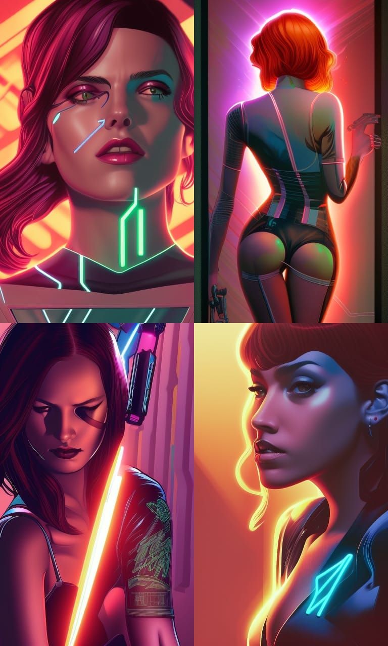 Mary Jane Watson in Cyberpunk Corporate Art