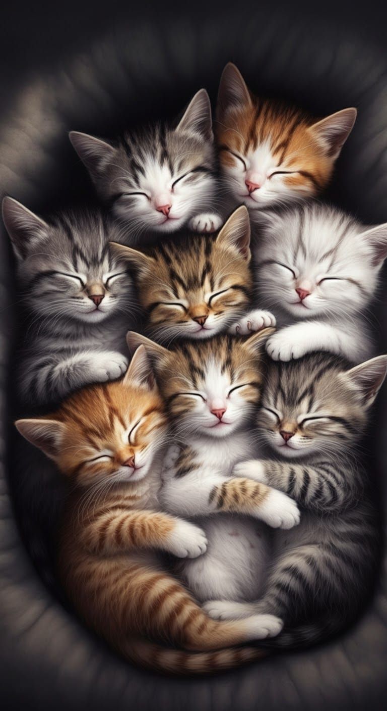 Pixar-Style Kittens Sleeping