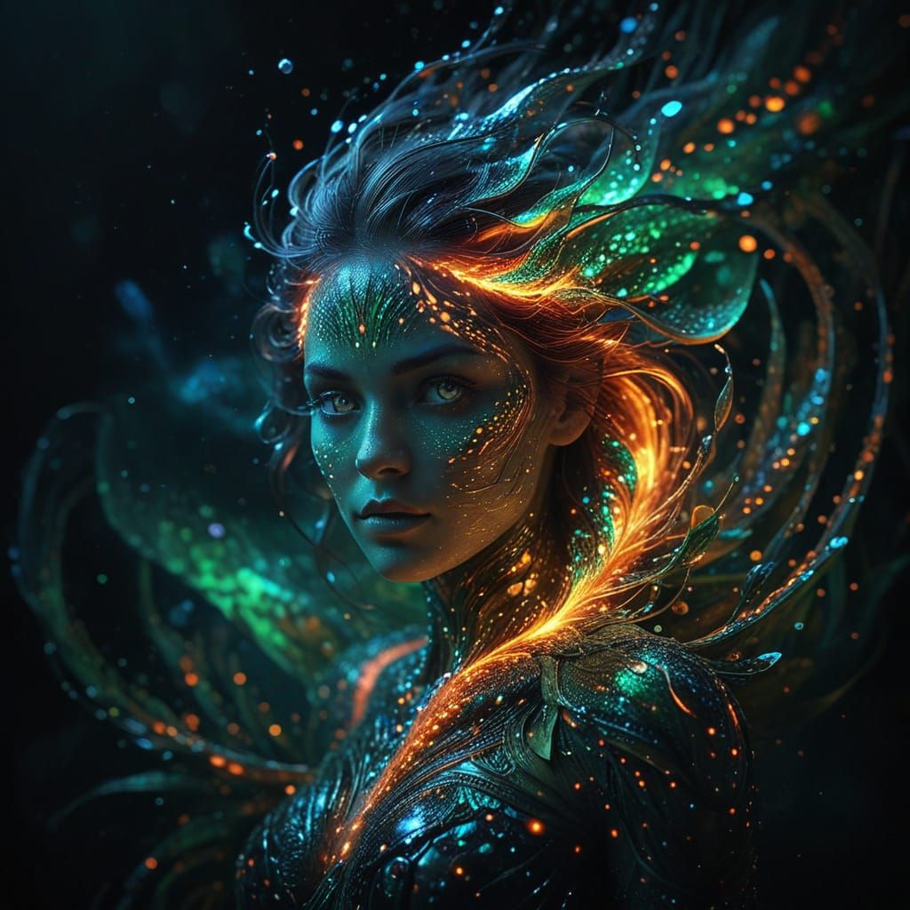 Celestial Being with Iridescent Scales