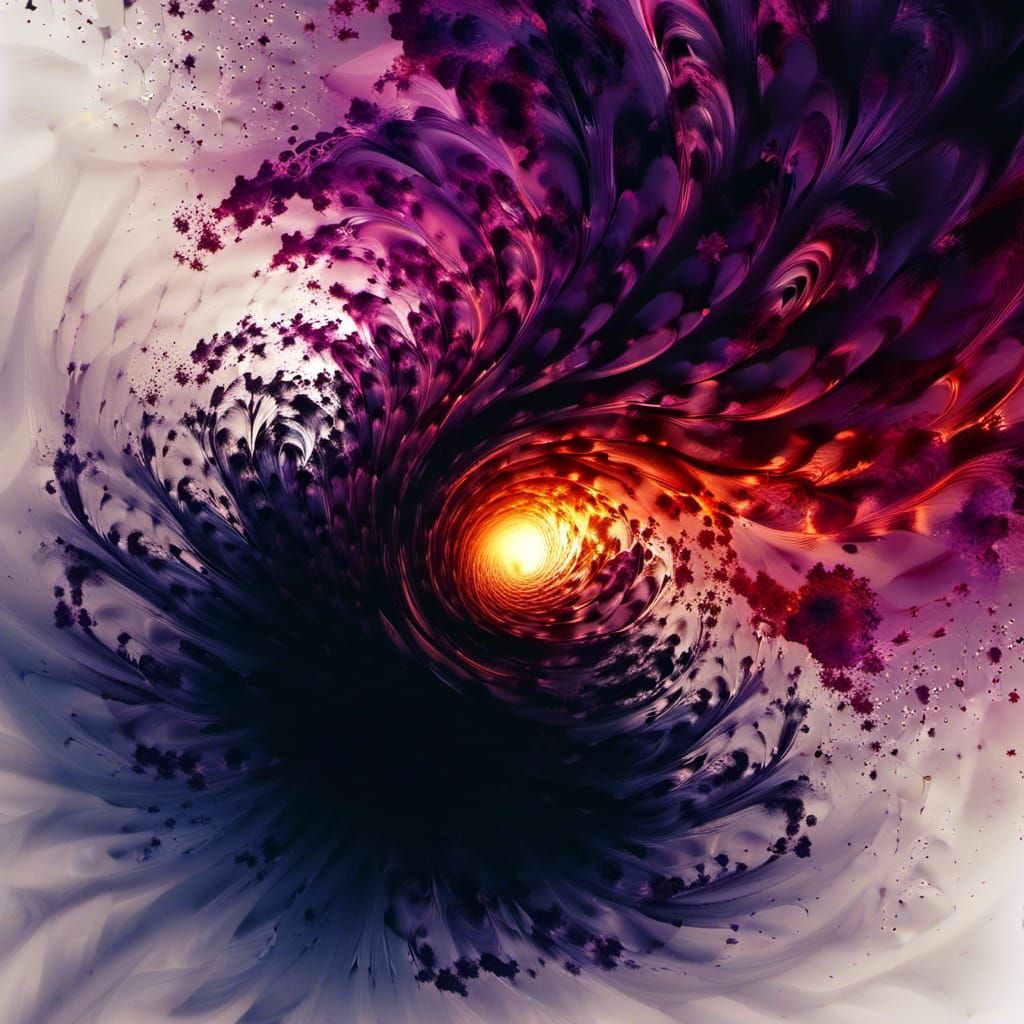 Hyperrealistic Dark Tornado Sunset Galaxy Watercolor