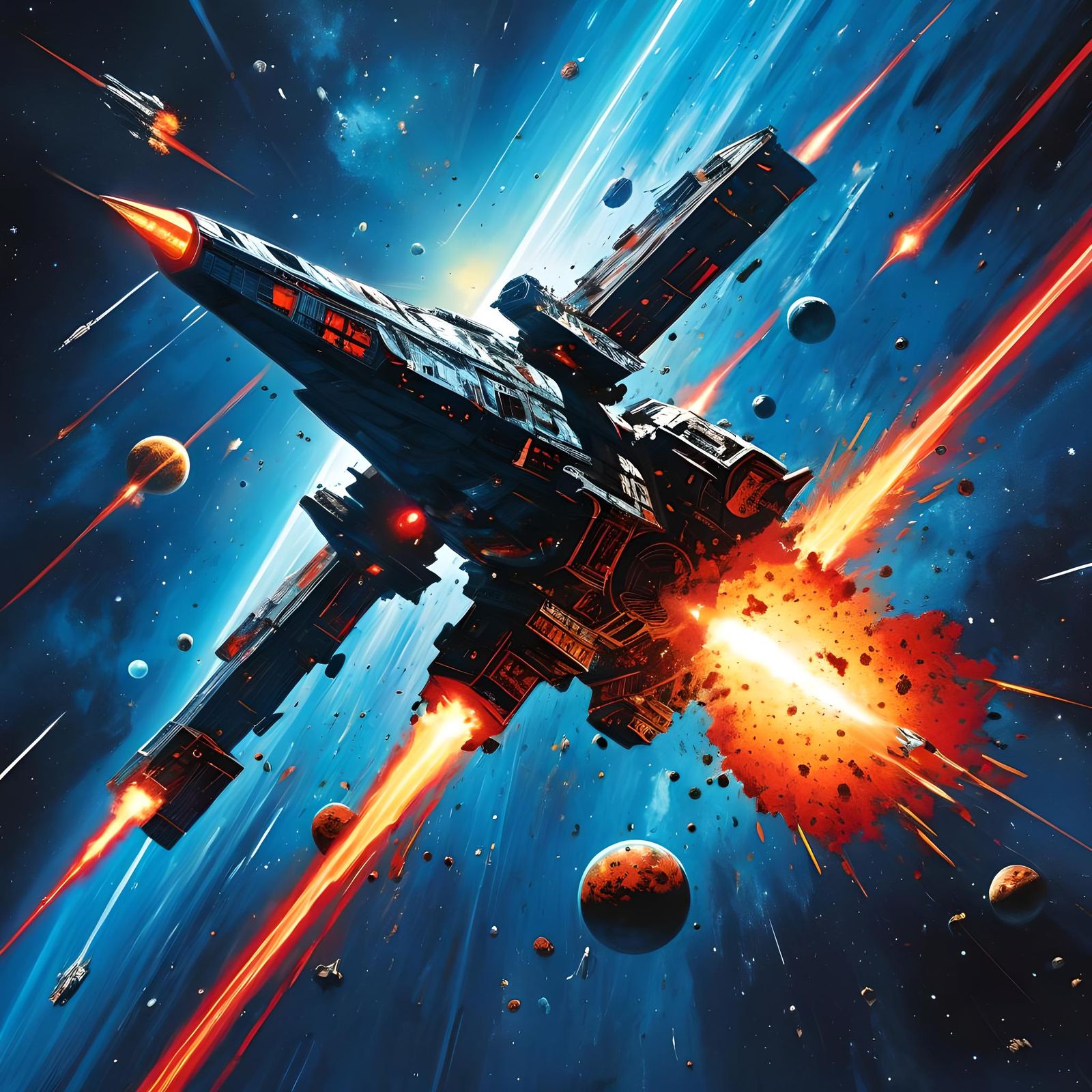 Epic Intergalactic Battle in Space