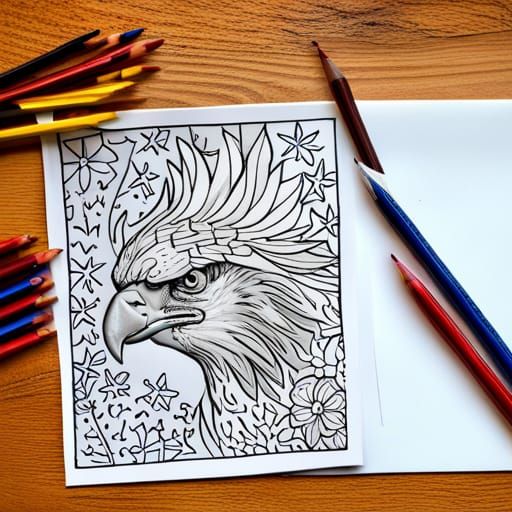 Eagle Colouring Page