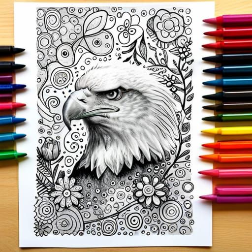 Eagle Colouring Page