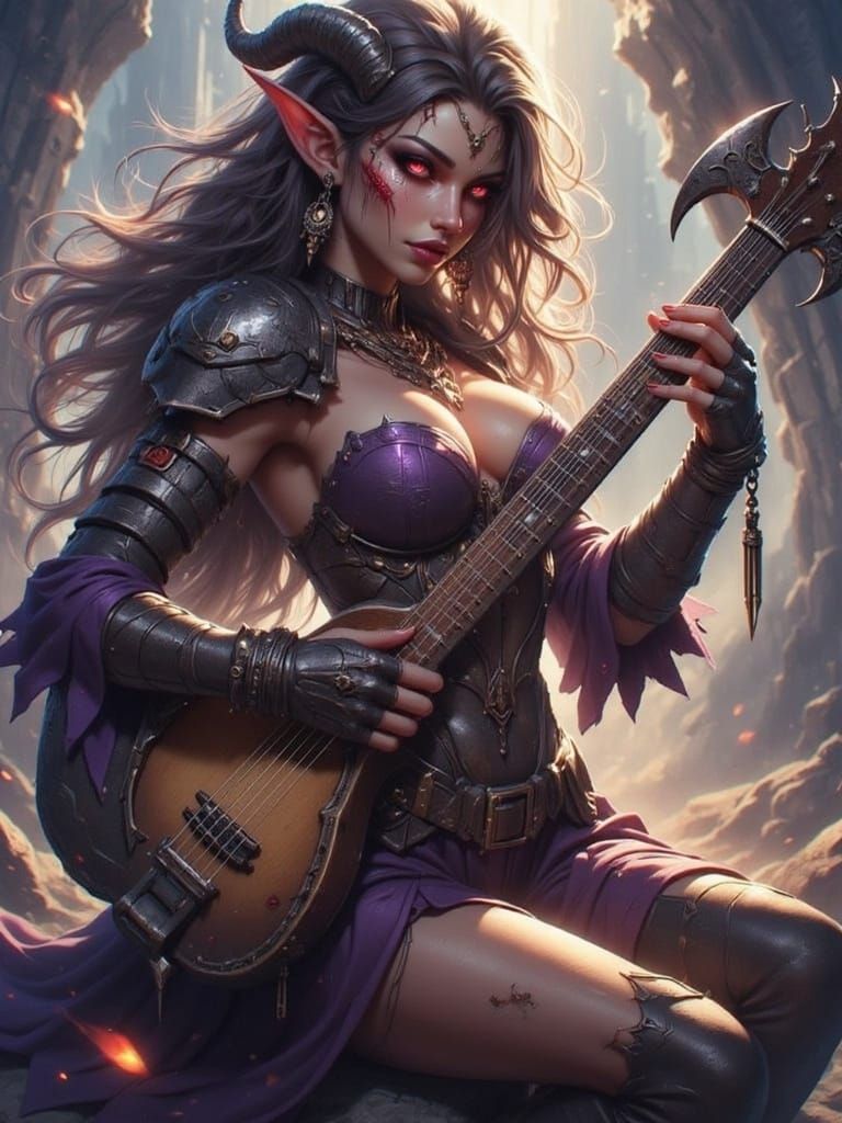 Satyr Savage Bard With War-Axe Lute