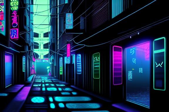 Cyberpunk Cityscape in Bladerunner Style