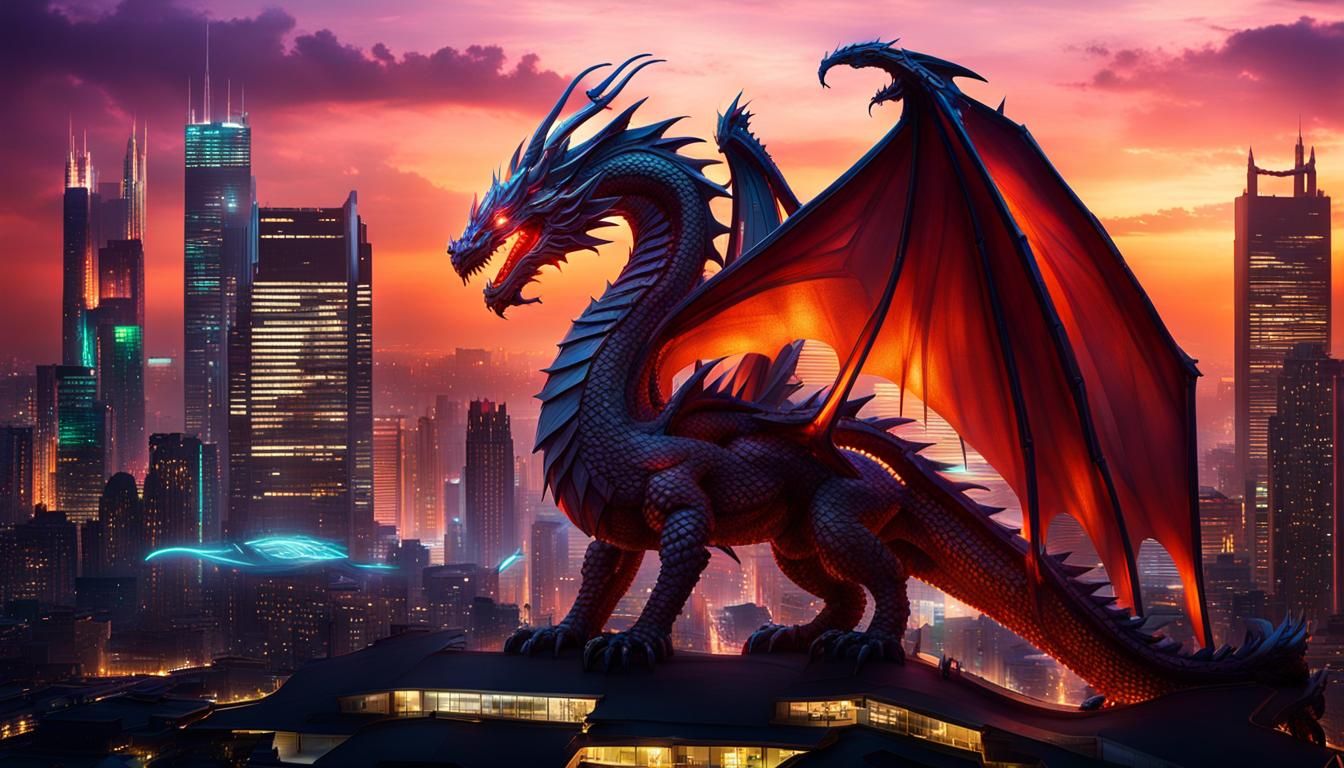 The Neon Dragon: Guardian of Tomorrow's Metropolis
