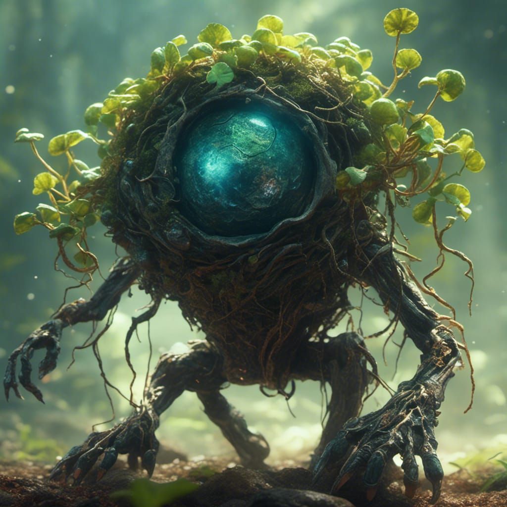 Watercolor Plant Creature from Once Human Game