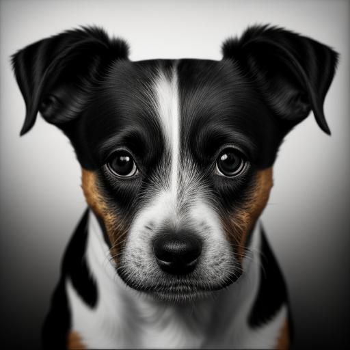 Jack Russell Terrier Portrait in Black Ink