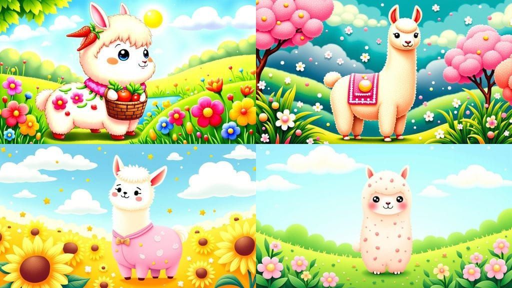 Cute Llama in Cozy Pajamas