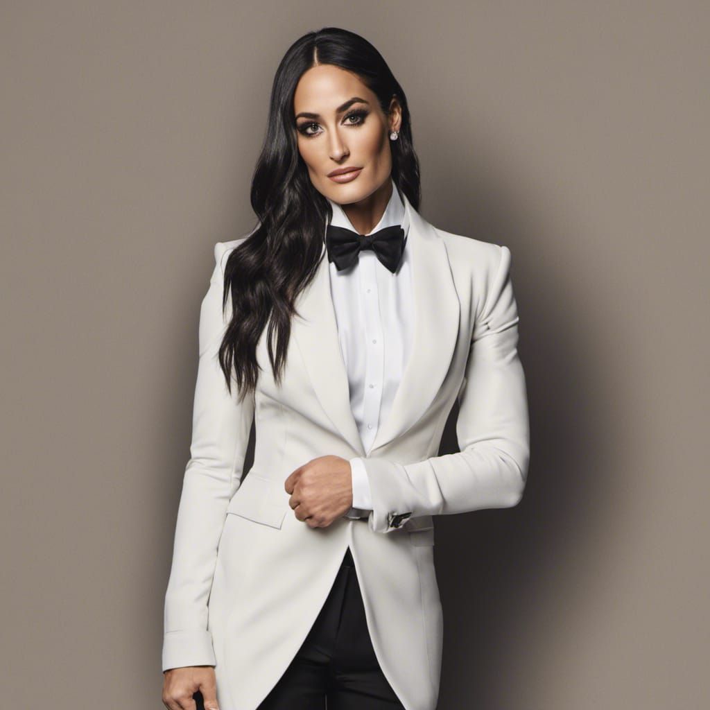 Nikki Bella in a Tuxedo