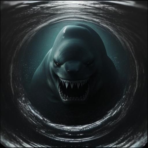 Giant Megalodon Shark in Murky Water: Found Footage