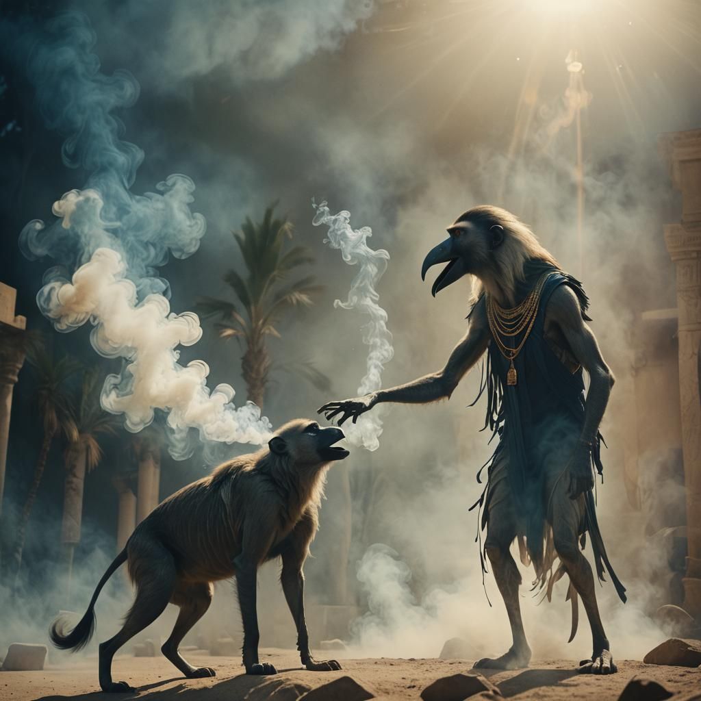 Thoth Transforms Smoke in Surreal Cinematic Still