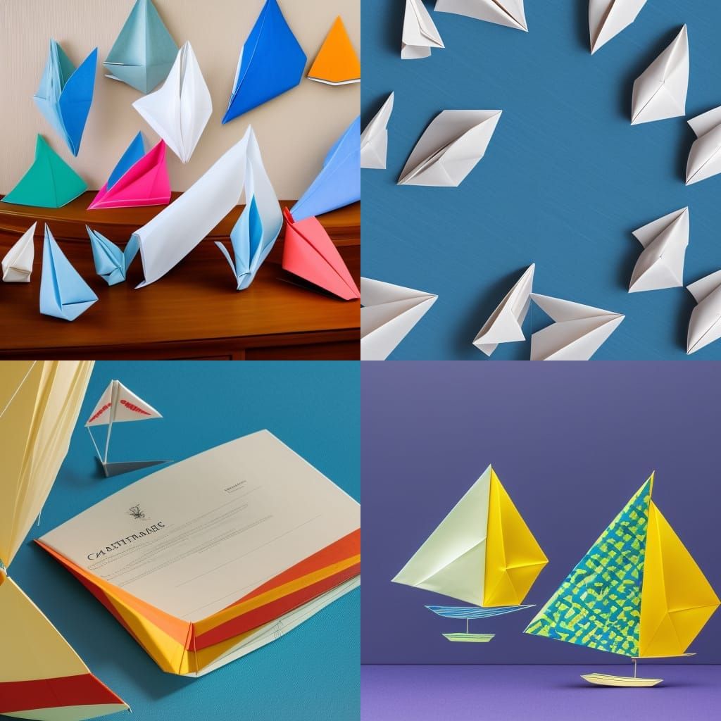 Origami Sailboat Papercraft in 8K Resolution