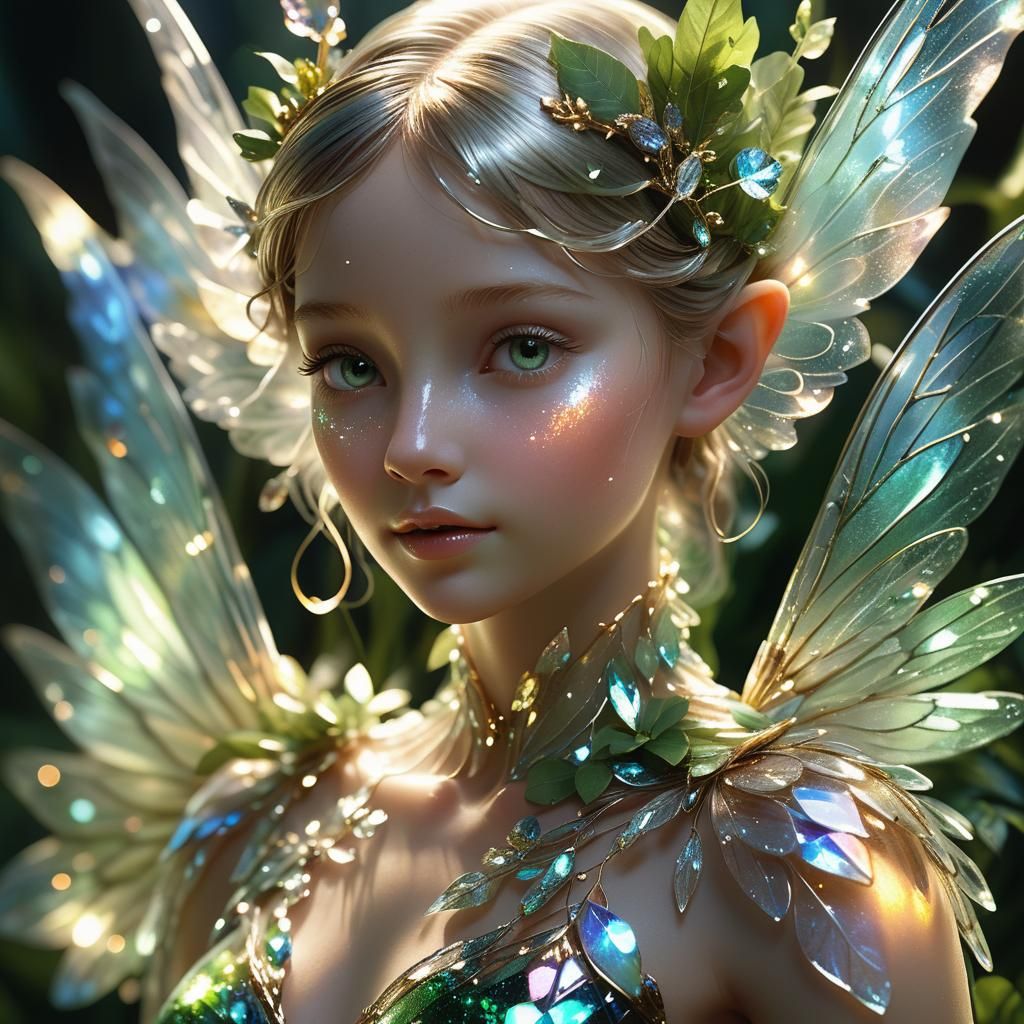 Crystal Earth Fairy Portrait in Hyperrealism