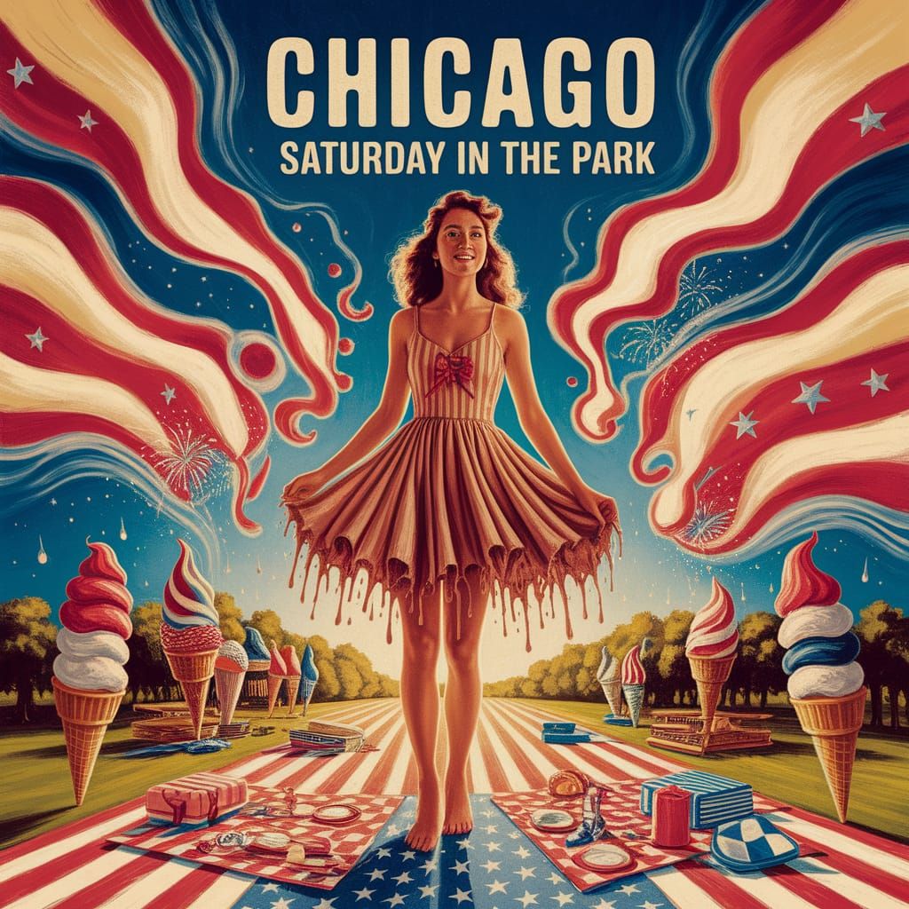 1970s Chicago Album Cover: Surreal Fourth of July