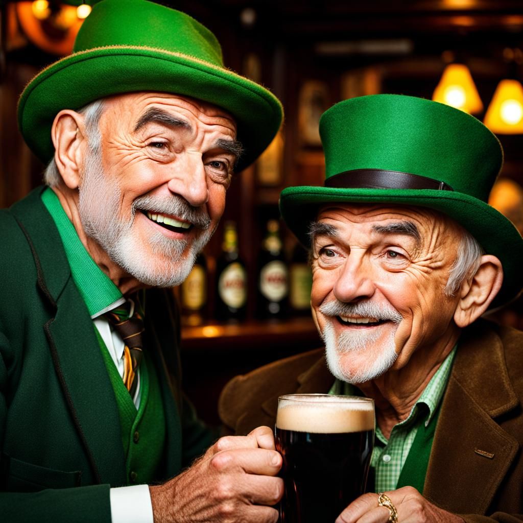 Sean Connery and Leprechaun in Irish Pub