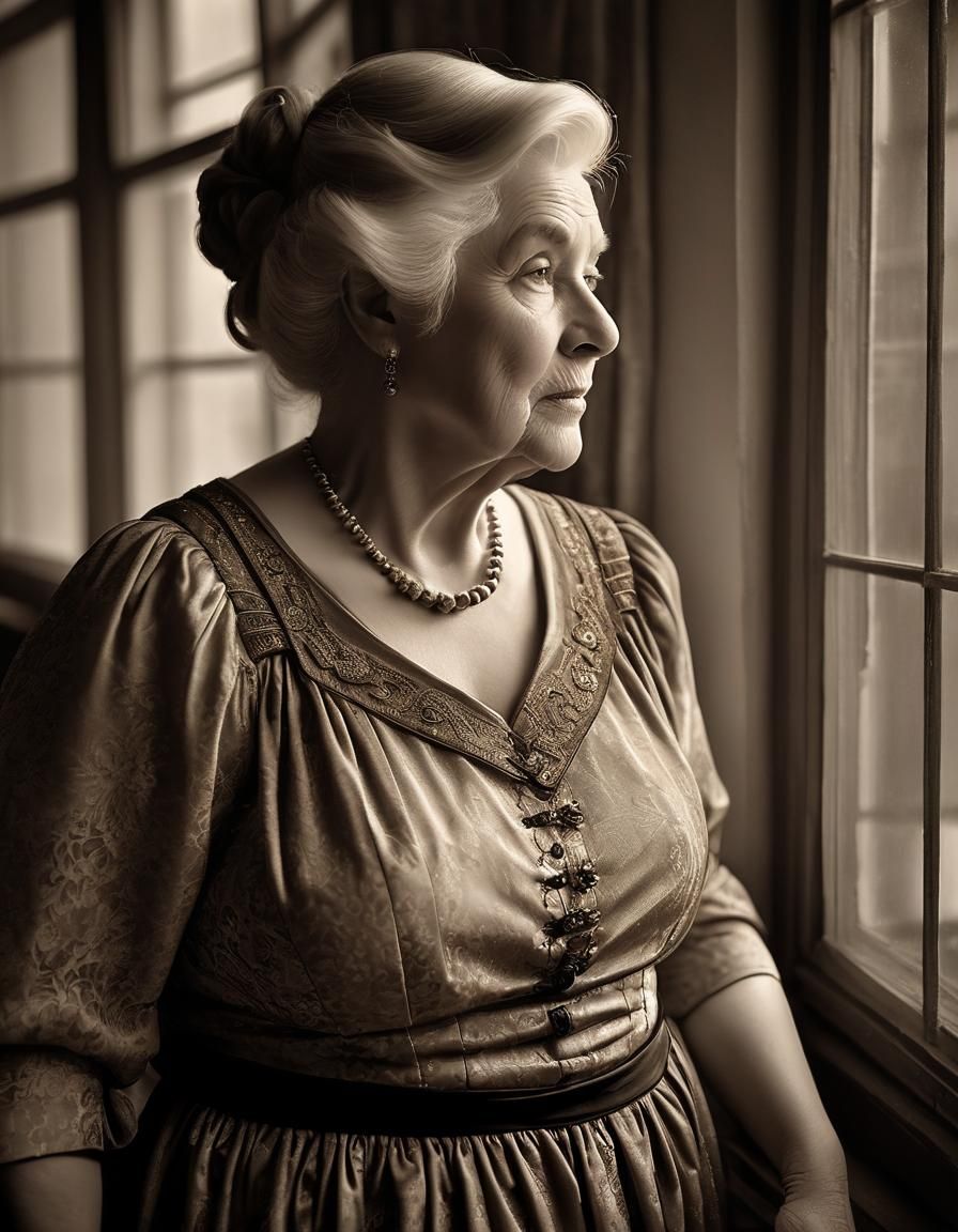 Retro Beauty: Sepia-Toned Portrait of a Woman