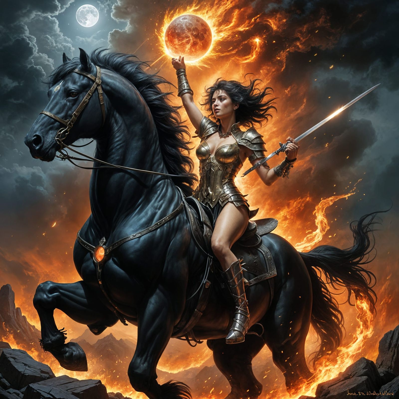 Provocative Japanese Woman with Swords and UFOs