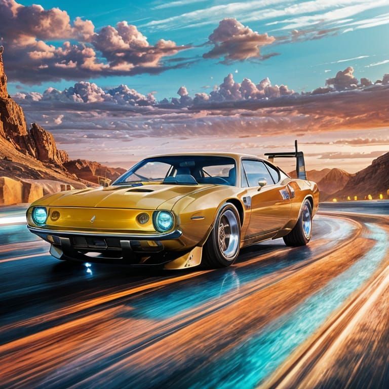 Plymouth Cuda in Epic Cinematic Digital Photo