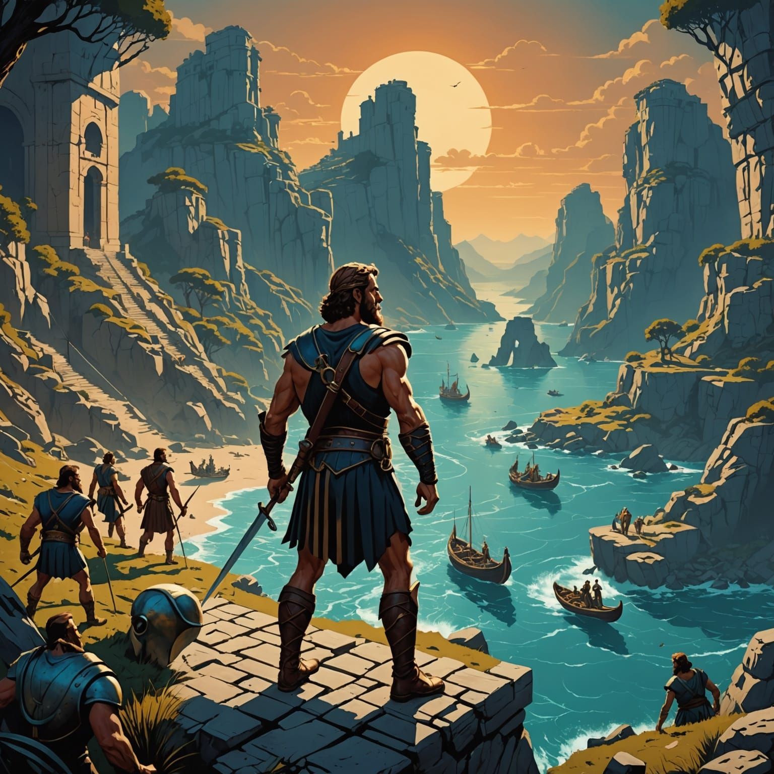 Epic Digital Painting of Jason and the Argonauts