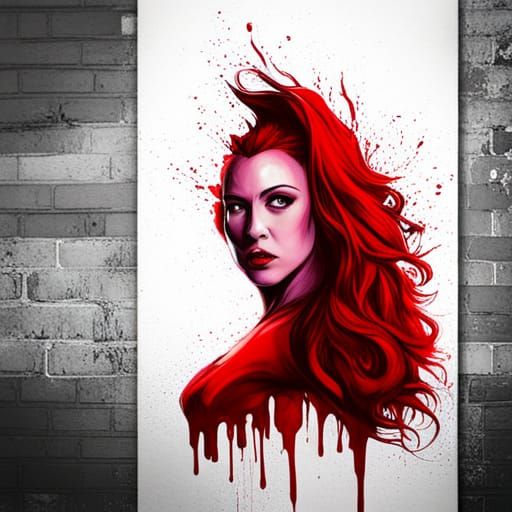Scarlet Witch Graffiti Art in Street Style