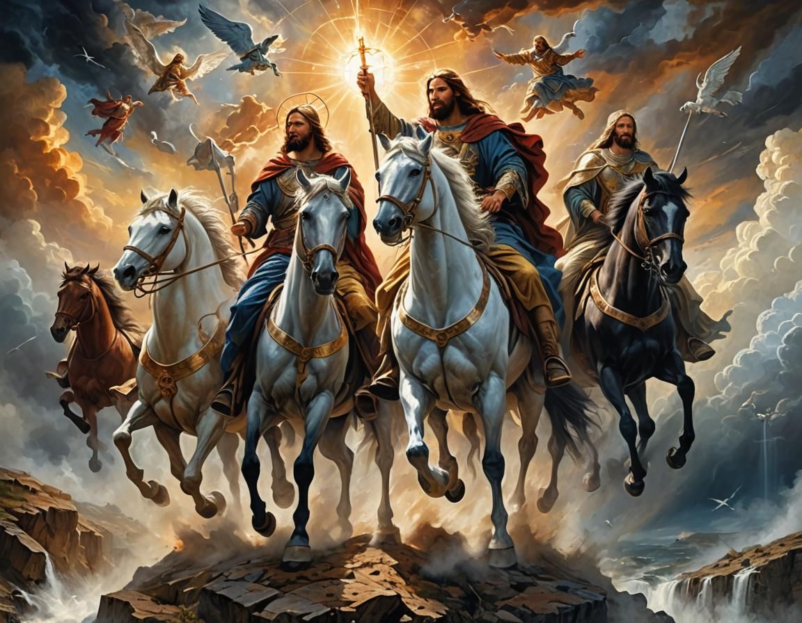 Four Horsemen of the Apocalypse: Divine Fantasy Illustration