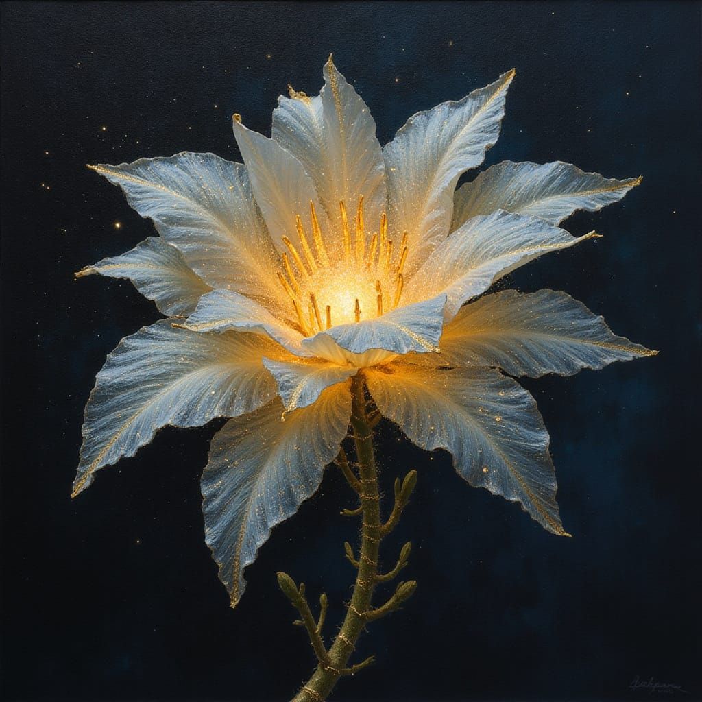 Ethereal Starlight Flower Fantasy Artwork