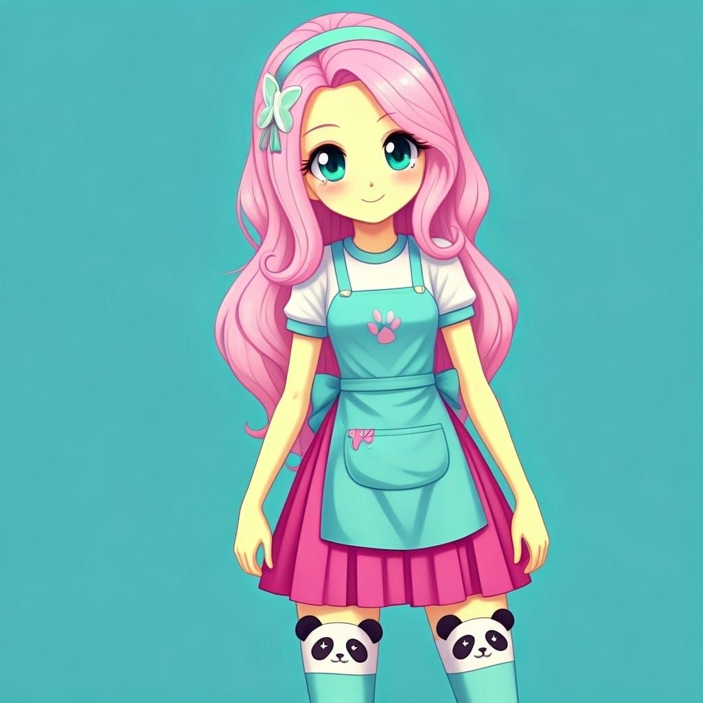 Fluttershy Working at Animal Shelter, Digital Art