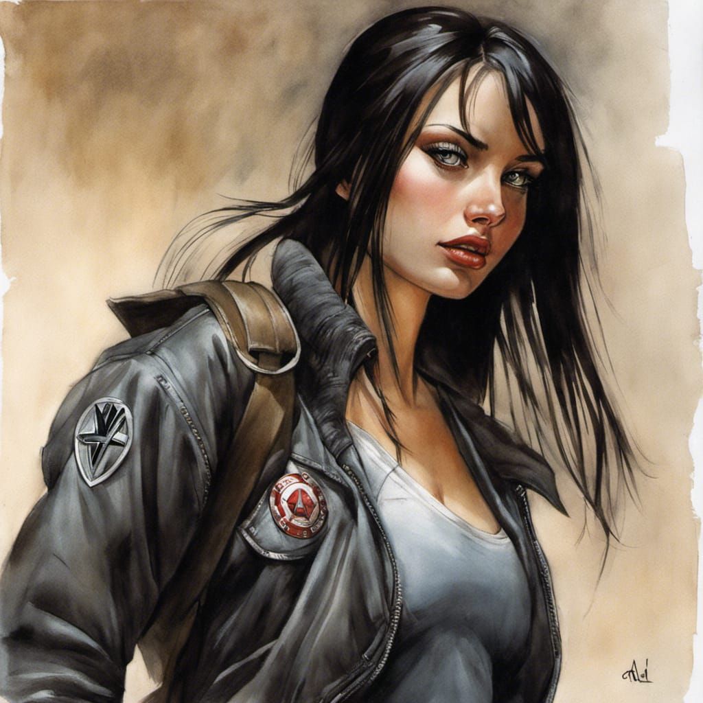 Girl in Comic Book Style Illustration