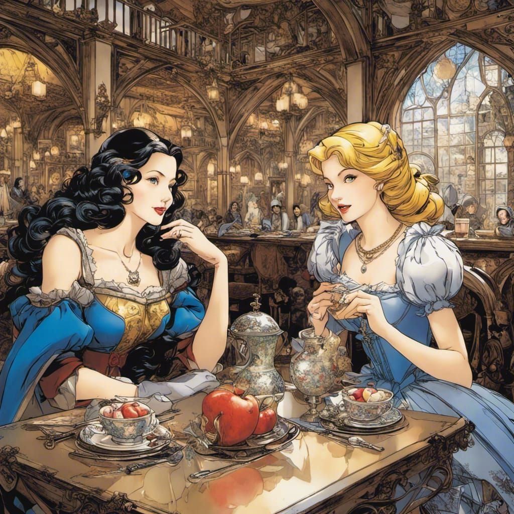 Snow White, Cinderella, Belle in Manga Style