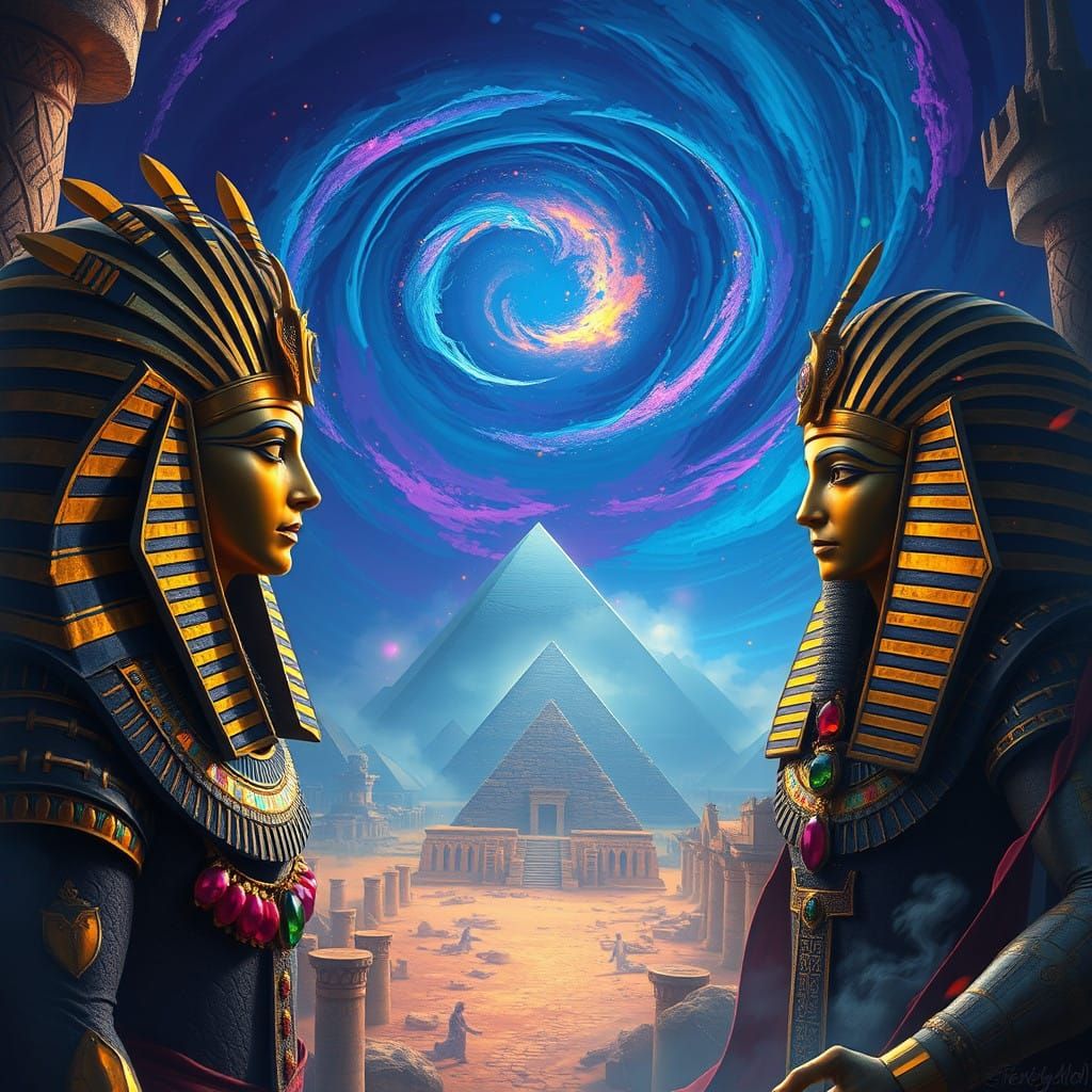 Epic Ancient Egyptian Pharaohs in a Fantastical Realm