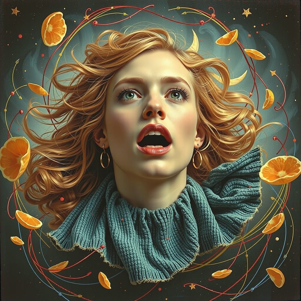 Abstract Swirling Forms in Deep Reds