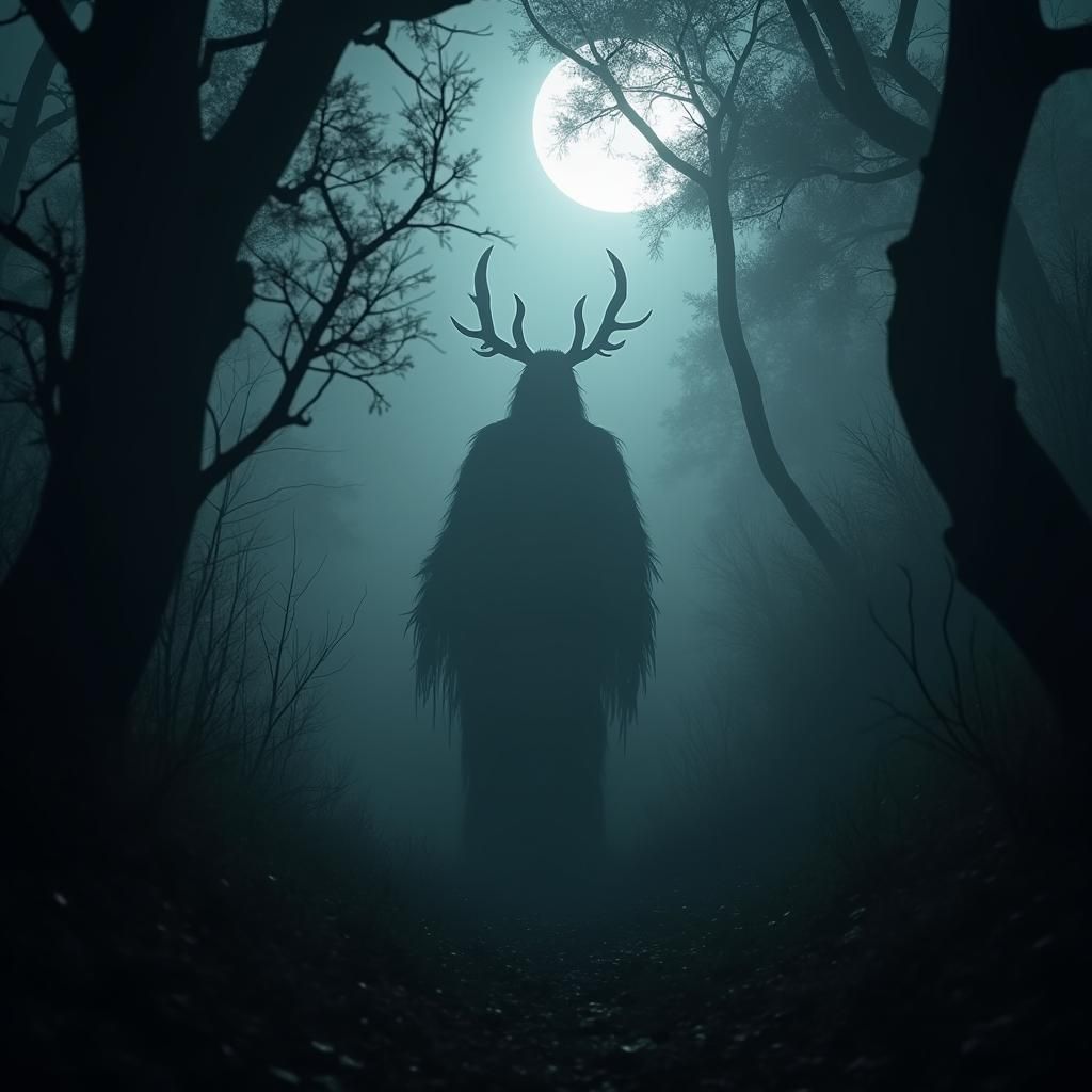 Wendigo Emerges from Misty Woods: Cinematic Horror