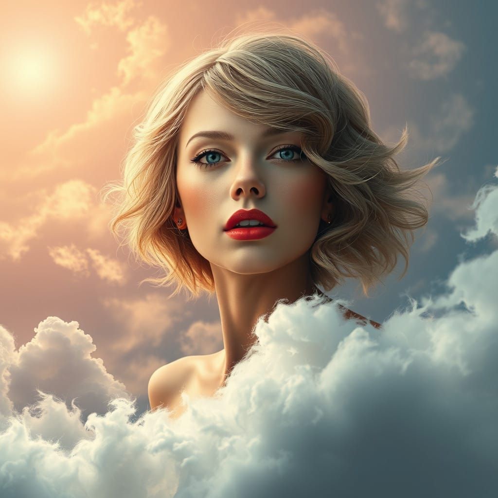 Taylor Swift Radiant in Ethereal Sky