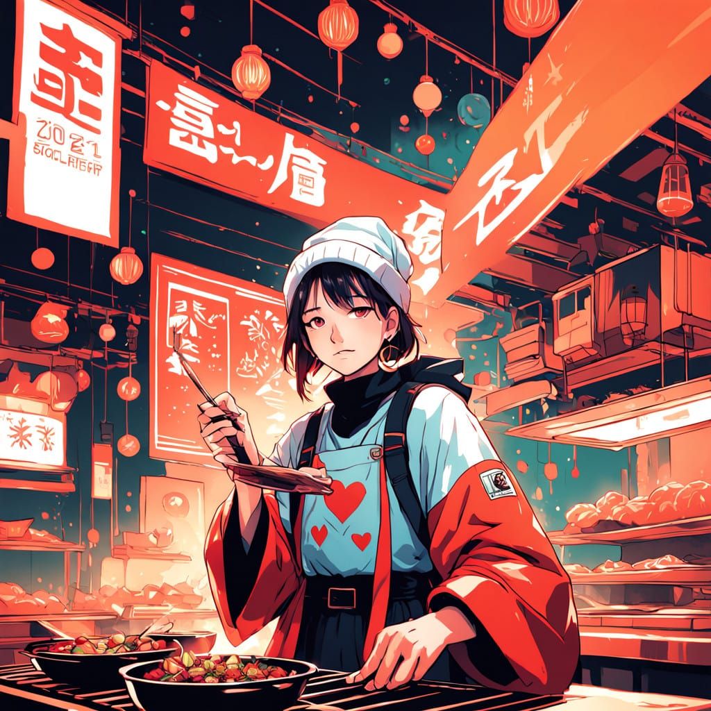 Sensual Winter Goddess Cooks Korean BBQ Goose in Christmas W...