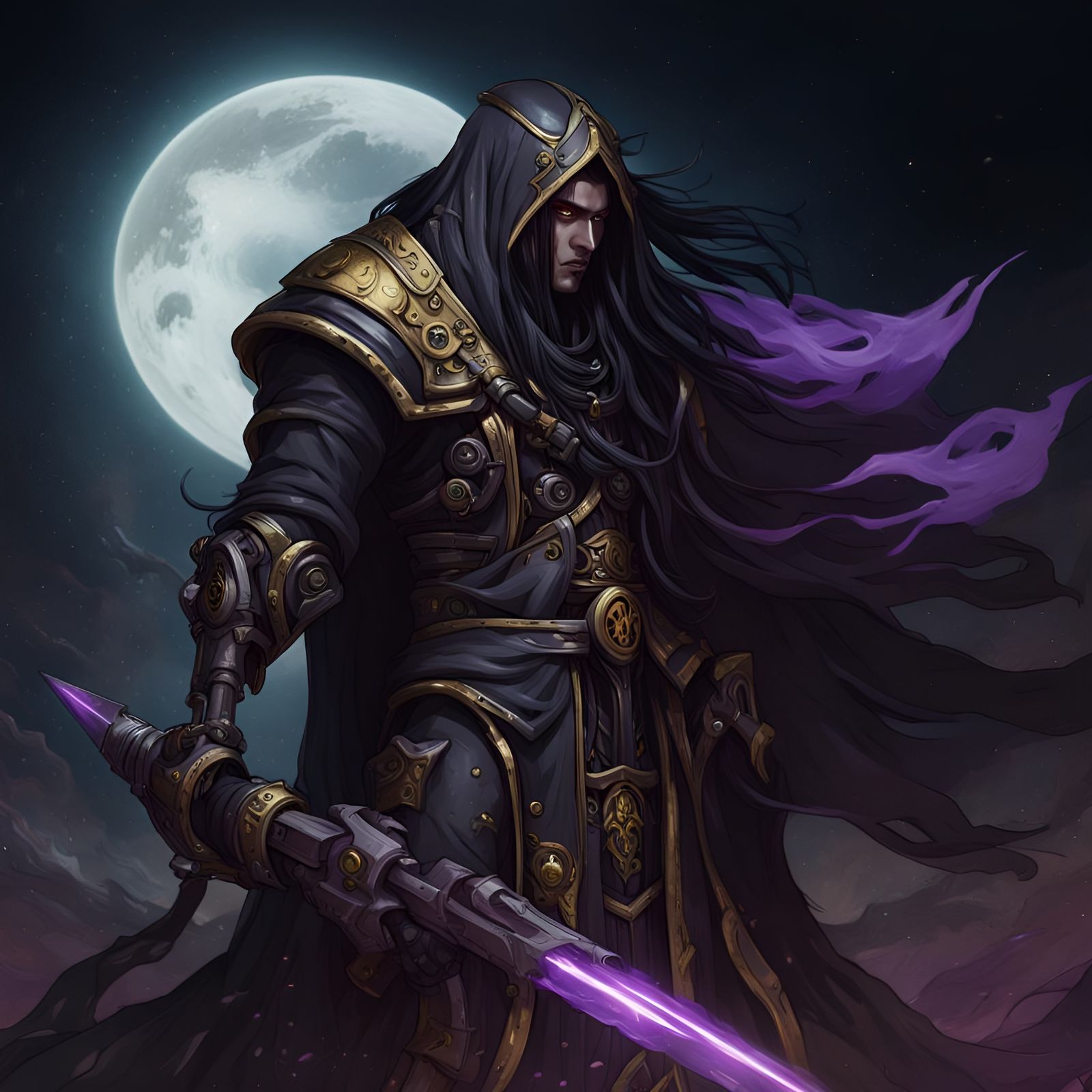 Warhammer 40k Psyker Profile in Dark Fantasy Style