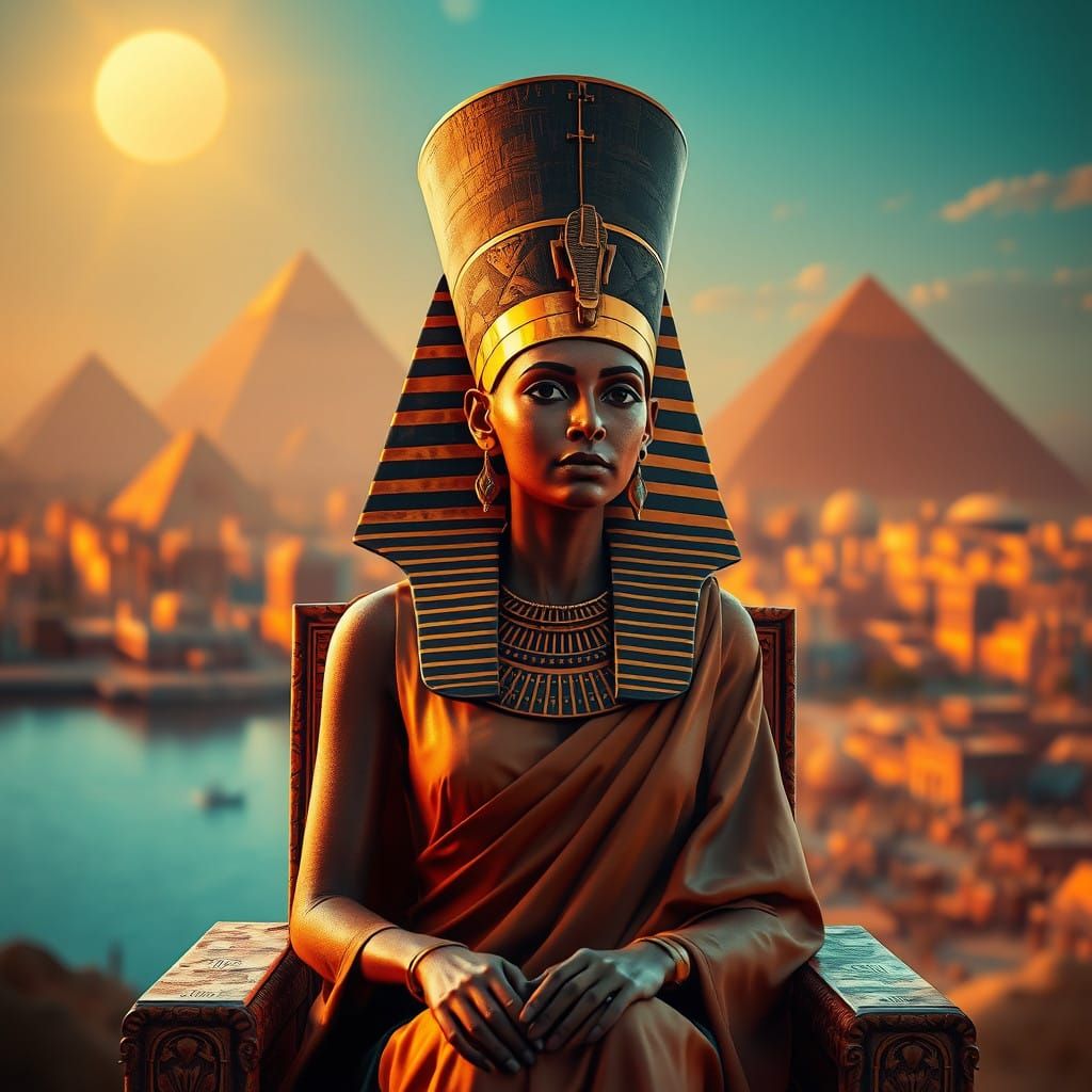 Queen Nefertiti in Regal Splendor