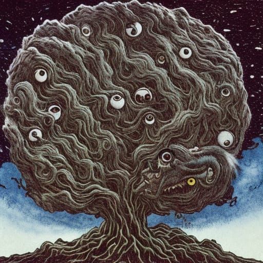 Werewolf in Galactic Gas by Masters of Surreal Art