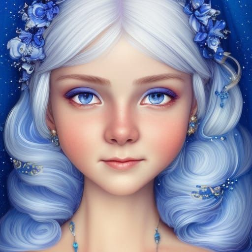 Blue-Eyed Fairy in Detailed Gown: Artgerm Style