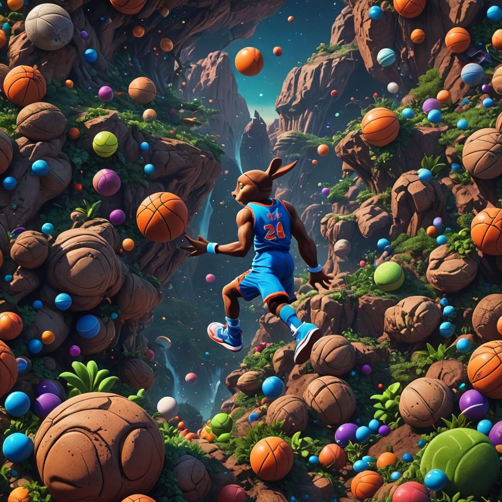 Fantastical Space Jam Concept Art in Deep Color