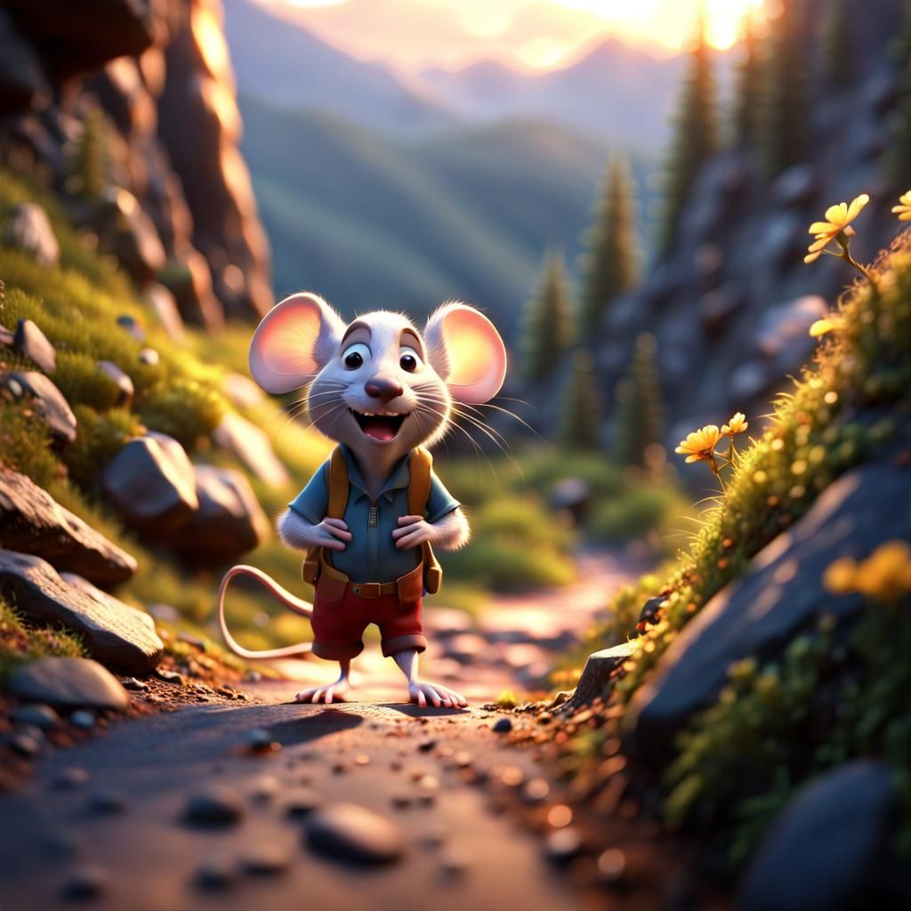 Murphy mouse goes hiking