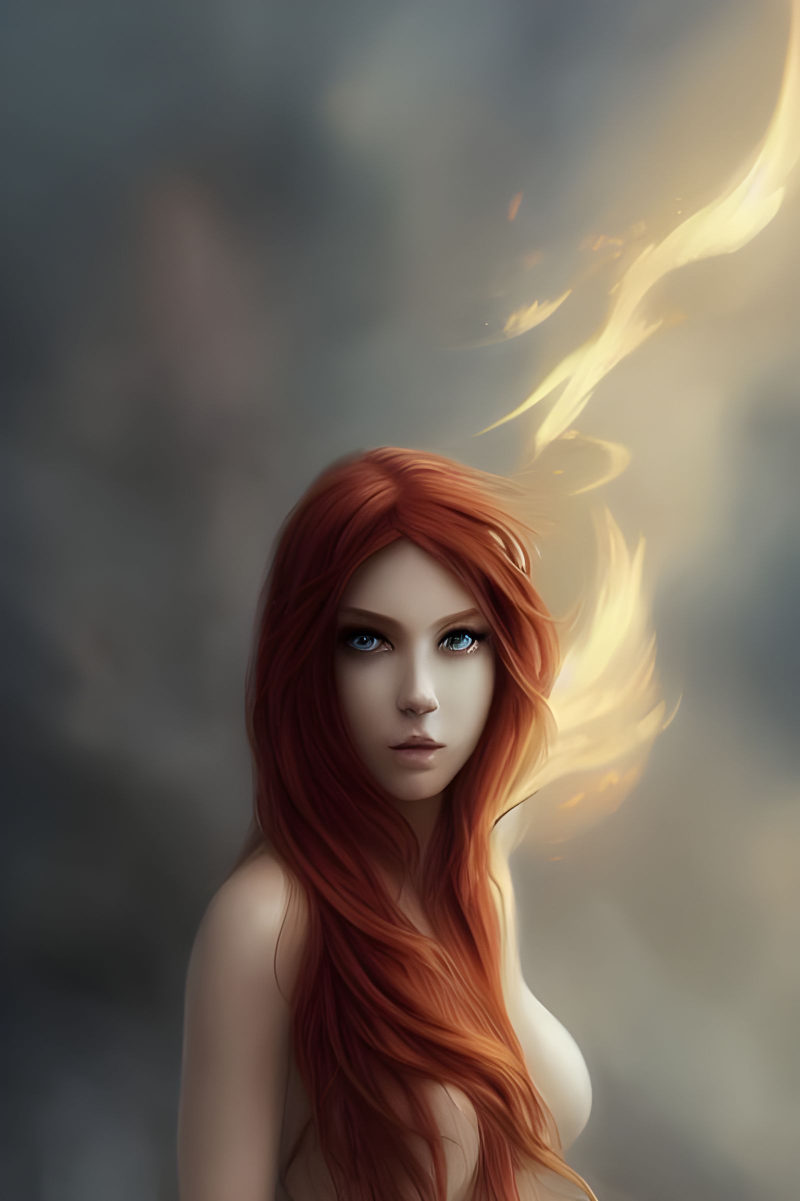 Fire Elf Goddess in Hyper-Realistic Digital Art