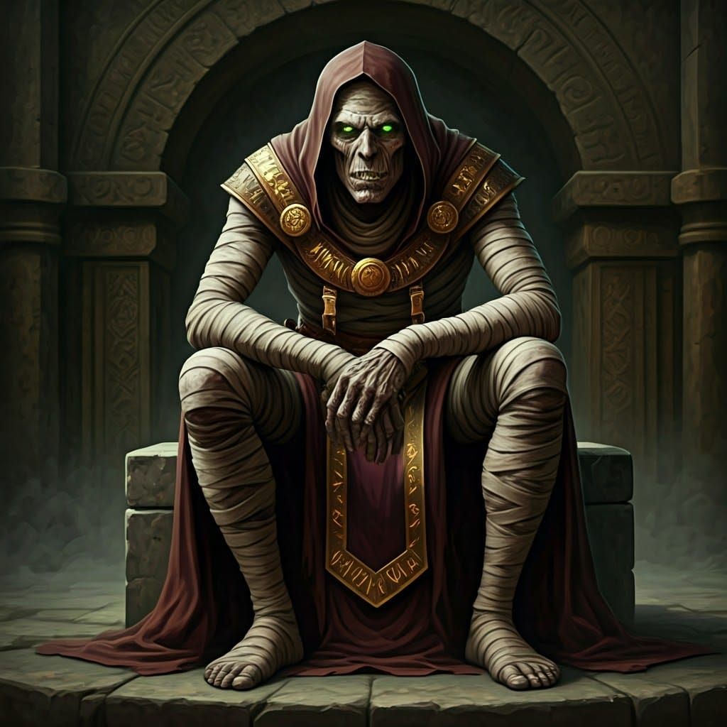 Undead Mummy in a D&D-Inspired Oil Painting