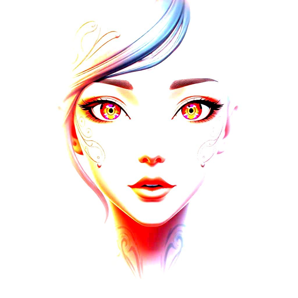 Intricately Designed Woman's Face in 3D Anime Art