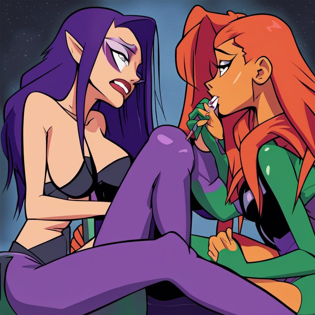 Stylized Image of Two Figures Interacting