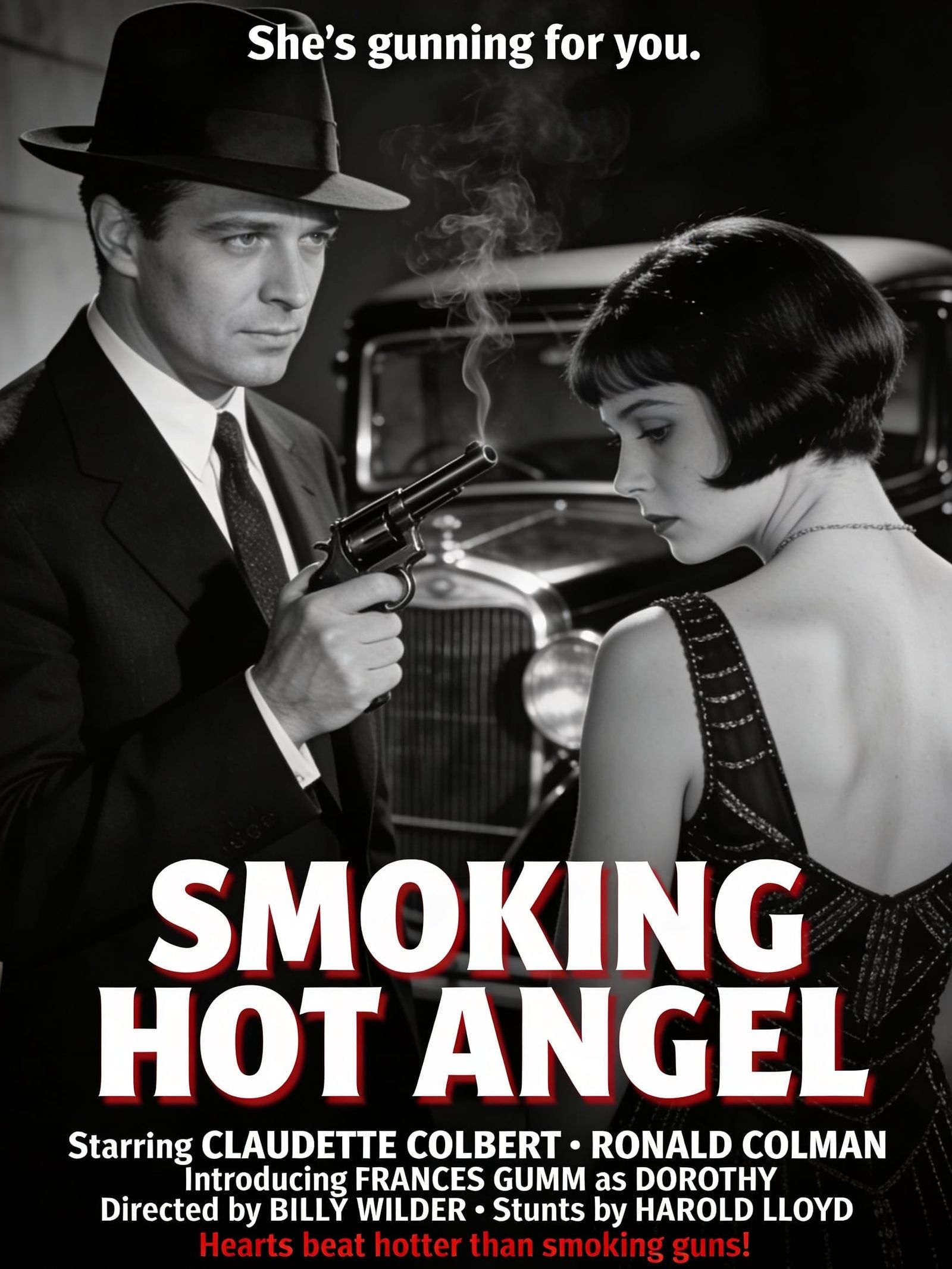 Film Noir Scene: Smoking Gun and Flapper Angel