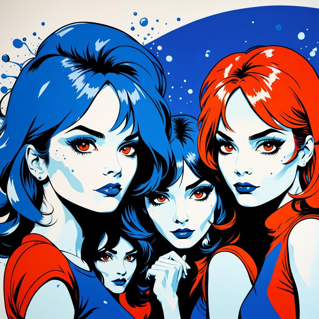 Hex Girls in Pop Art Style Screen Print