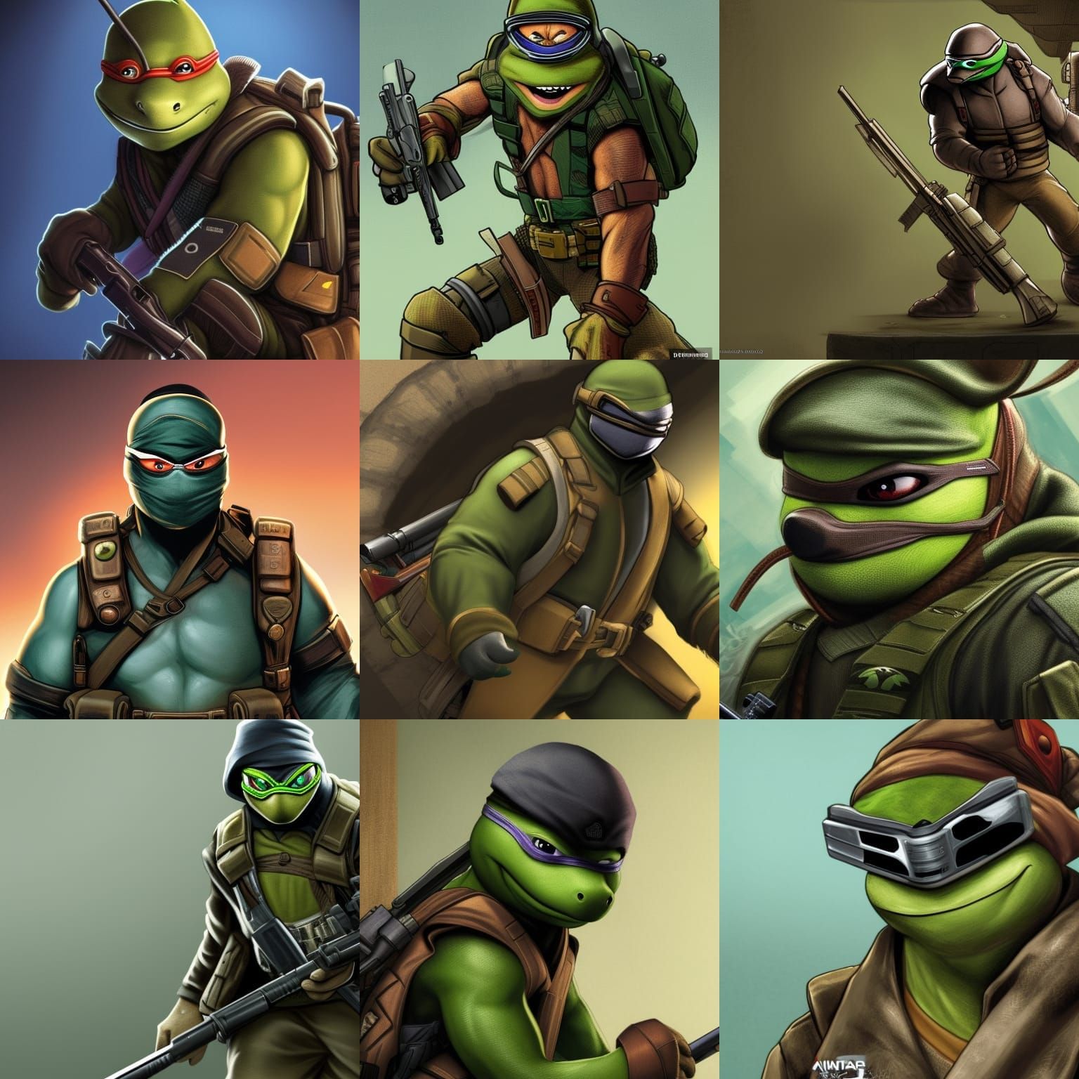 Splinter Plays CS:GO in Military Uniform, Comic Art